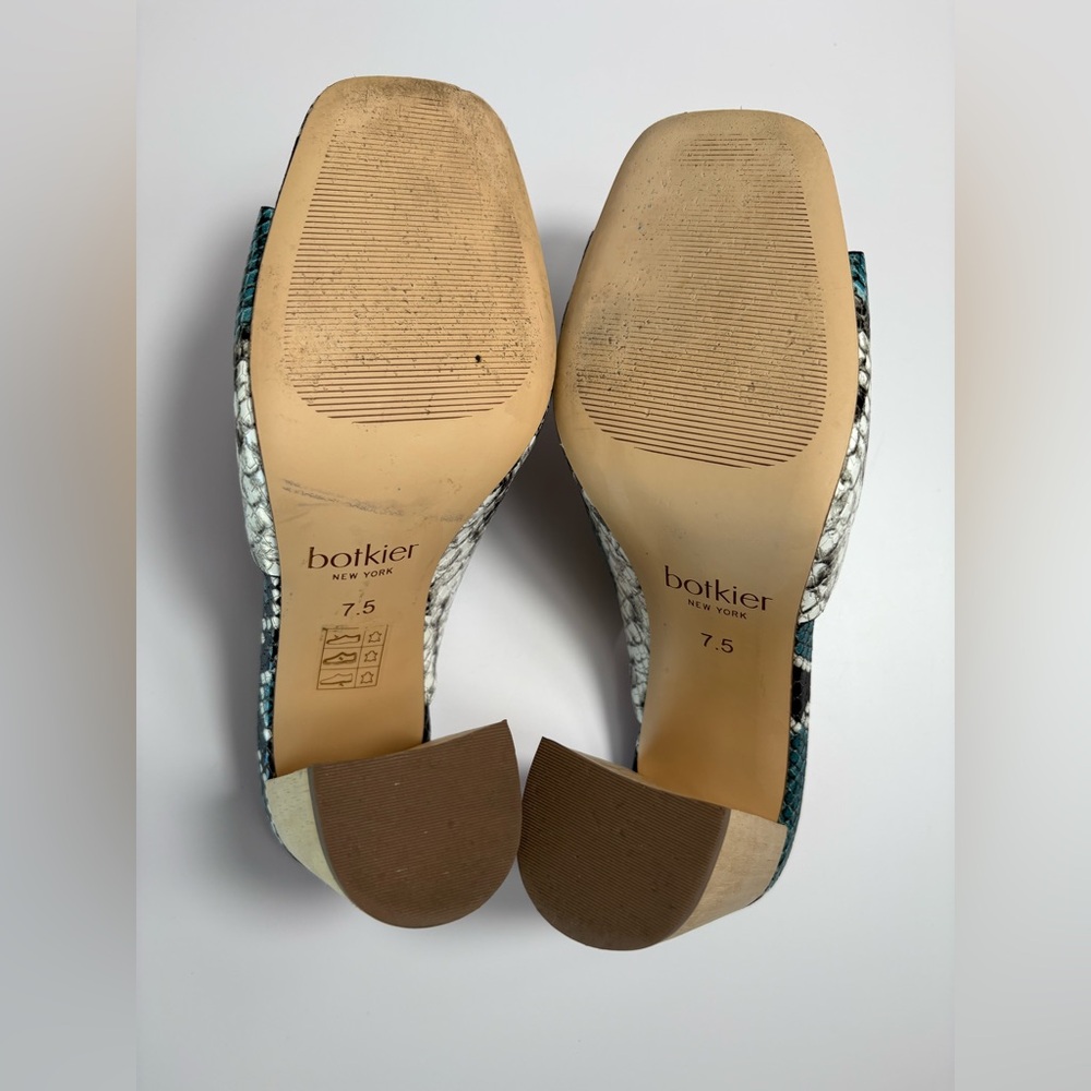 botkier Ross Block Heel-Slide Sandal in Snake Print Leather-Size: 7.5-Preowned - Picture 6 of 7